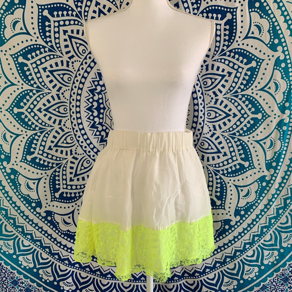 Neon and White Skirt